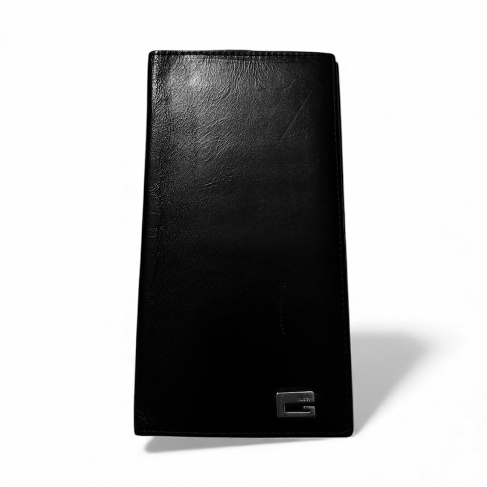 GUCCI Genuine Leather G Hardware BiFold Long Wallet